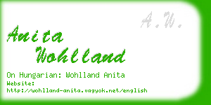 anita wohlland business card